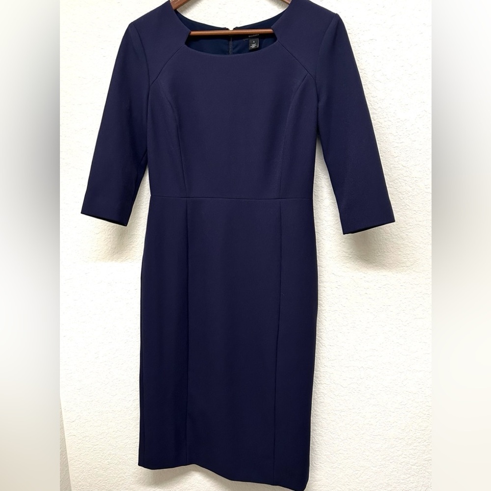 Halogen Navy Stretch Sheath Dress - Size 6
